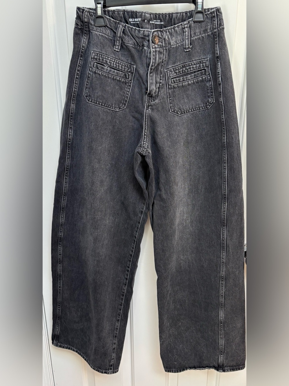 Old Navy Women’s Washed Black Relaxed Baggy Wide-Leg Jeans